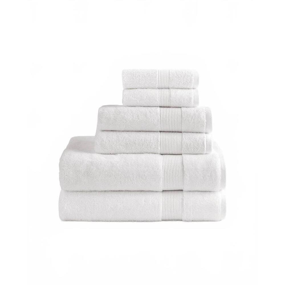 NEW UNDER THE CANOPY classic organic cotton 6-piece bath towel set in white